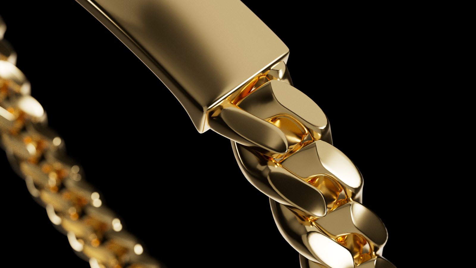 Render di gioielleria: bracciale in oro