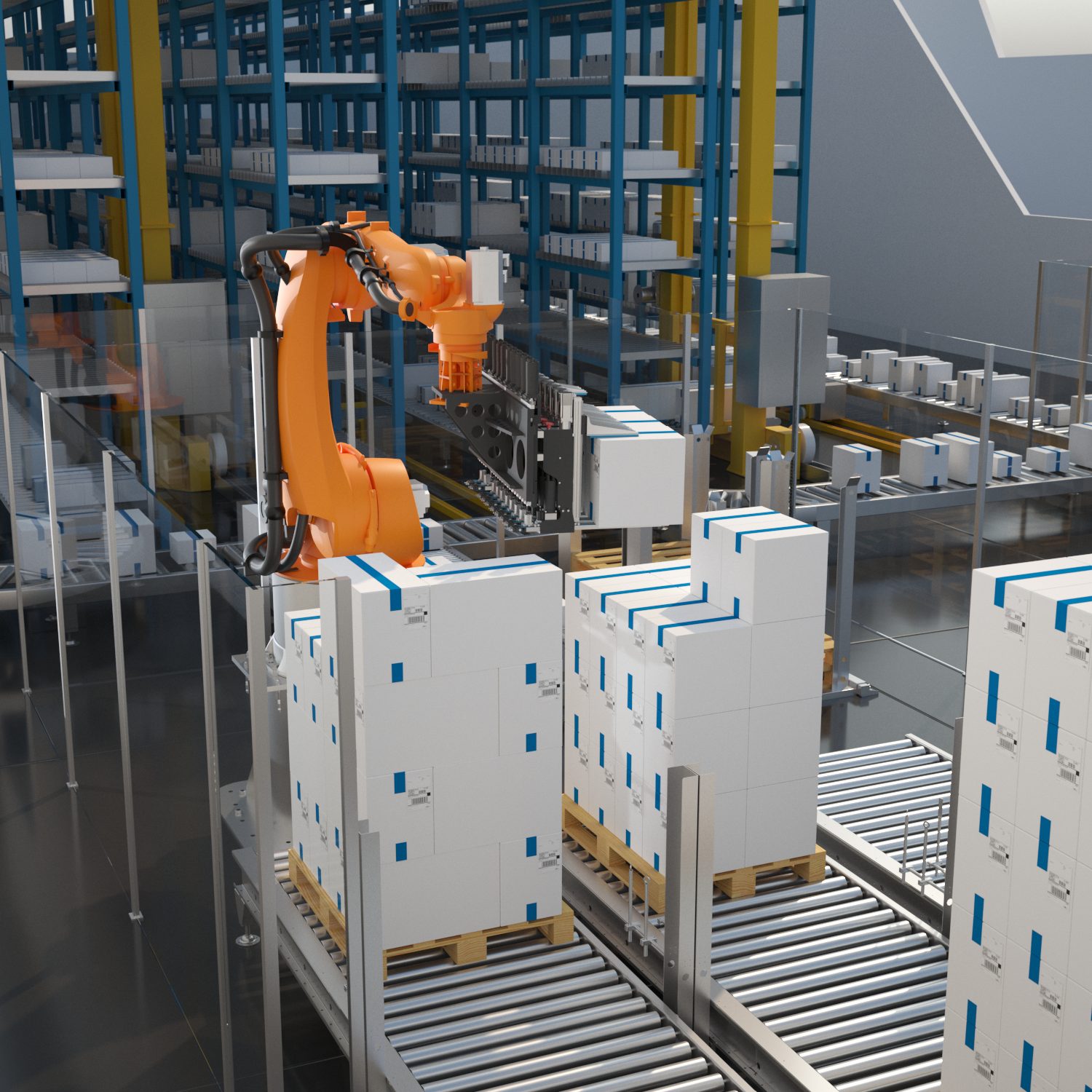 Robot di movimentazione in un magazzino automatico